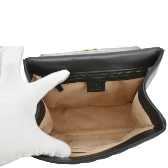 Gucci  Queen Margaret Bee Quilted Leather Backpack Black 476664 - Picture 10 of 12